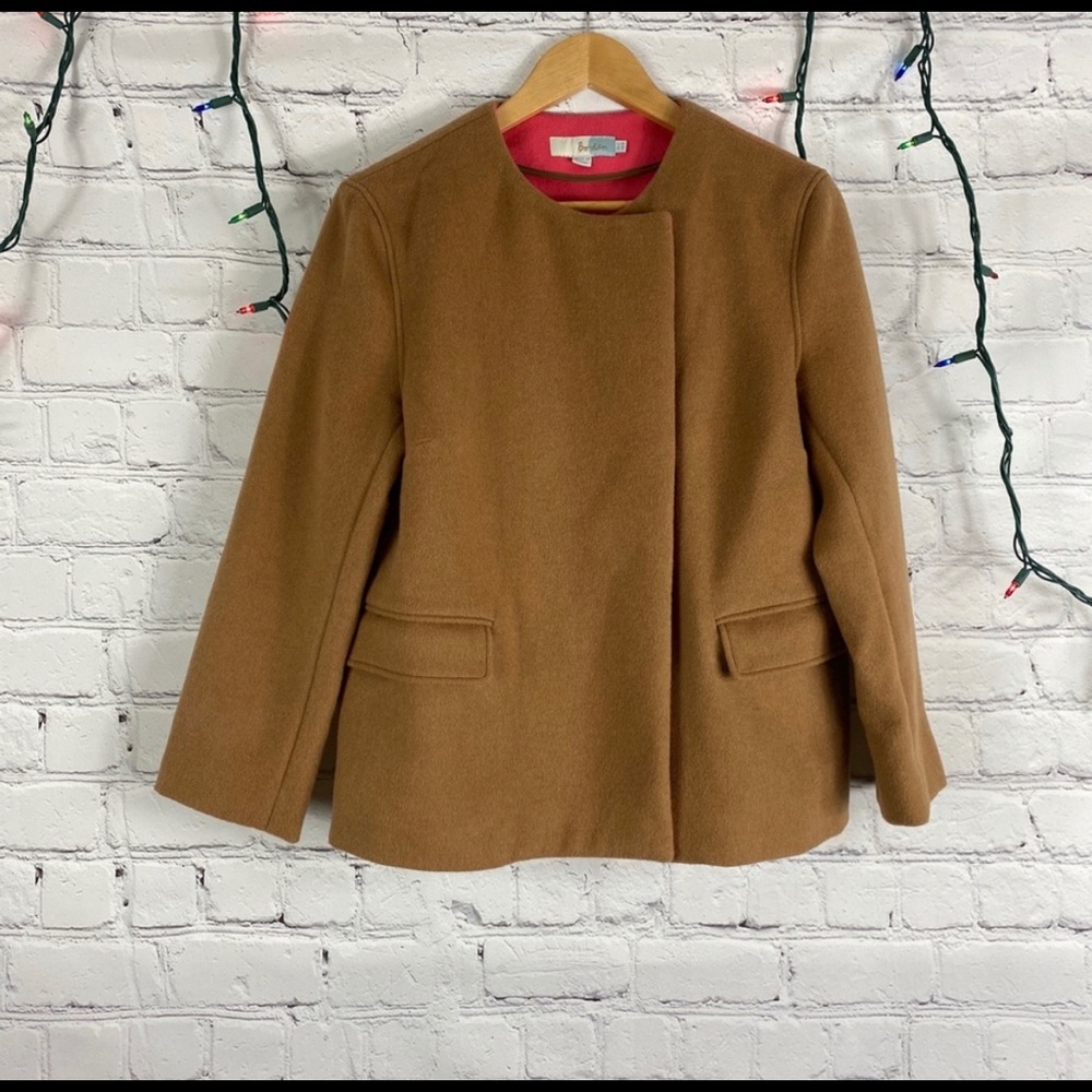 Boden Camel Colored Wool Jacket Coat 8